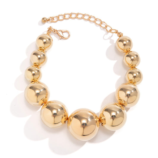 Beaded short collarbone chain women's choker round bead collar collar ornament